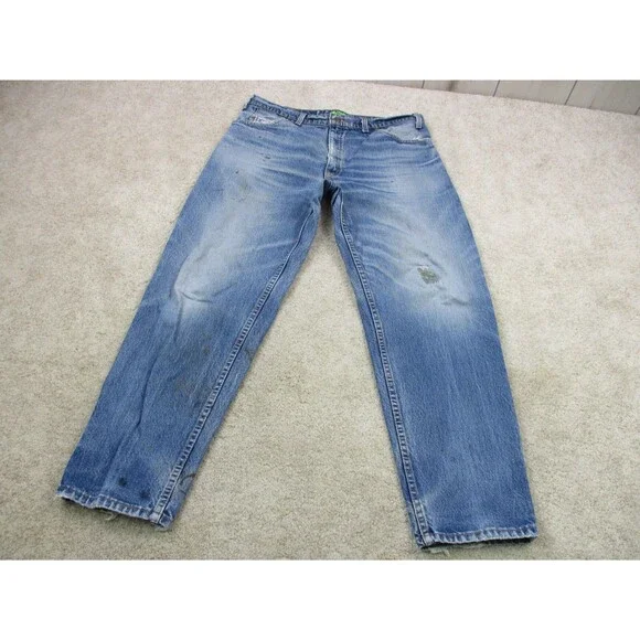 VINTAGE Levis Jeans 550 Relaxed Men 36x30 Blue Orange Tab Distressed Denim USA * - Picture 2 of 16